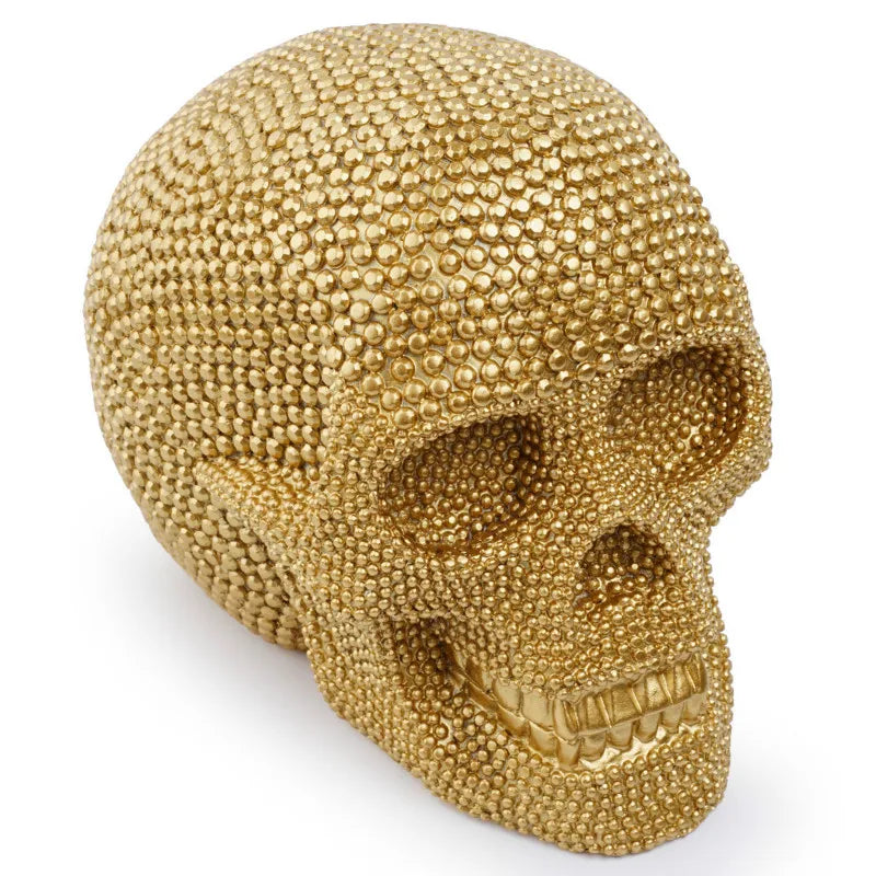 BowLift | BUF Large Silver/Gold Skull Statue Resin Craft Decorative Ornaments Halloween Decoration Sculpture Home Decor Figures