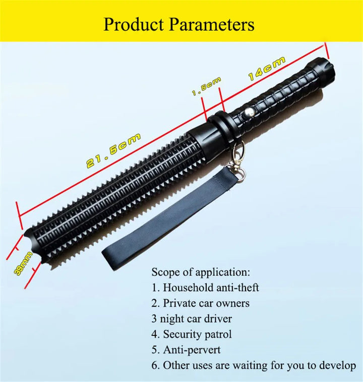Tactical Rechargeable Flashlight Telescopic Self Defense Stick | Bowlift