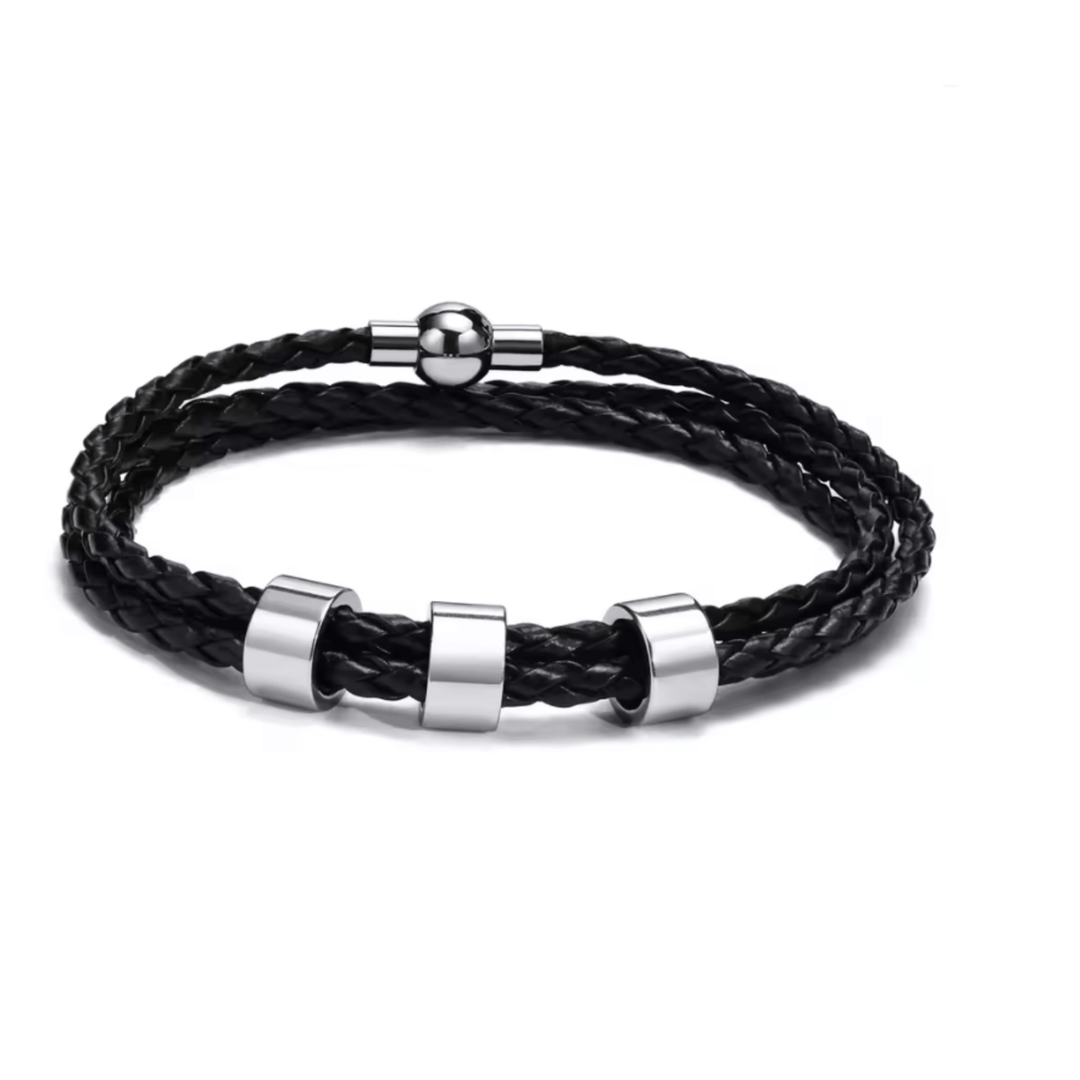 BowLift | Men's braided bracelet with personalized name beads