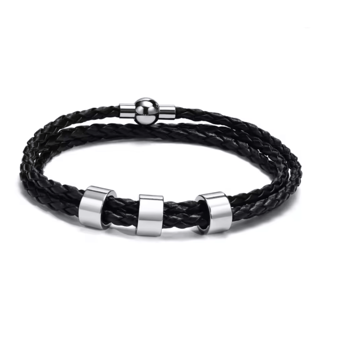 BowLift | Men's braided bracelet with personalized name beads