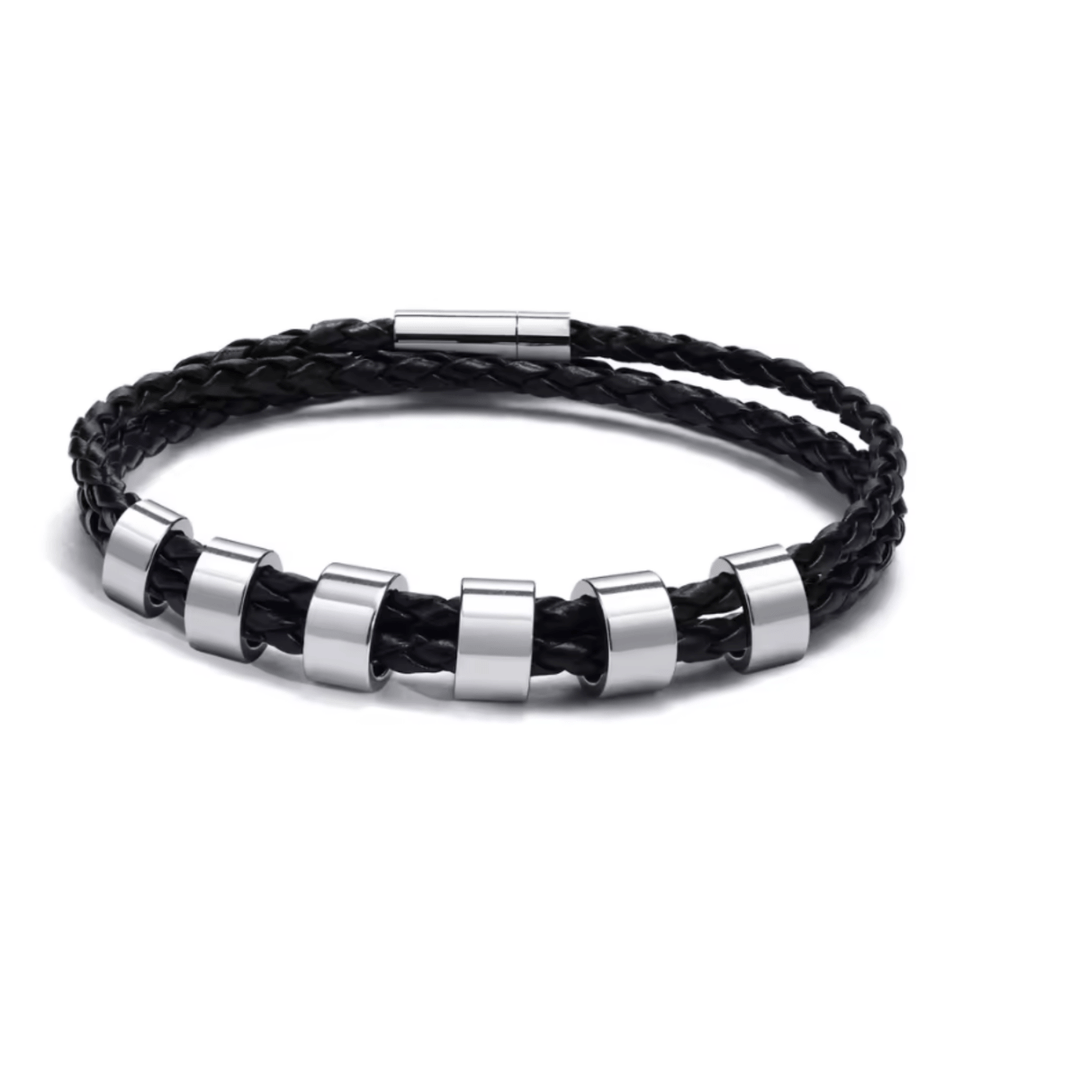 BowLift | Men's braided bracelet with personalized name beads