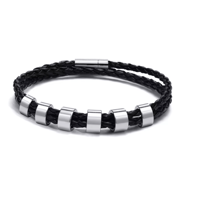 BowLift | Men's braided bracelet with personalized name beads