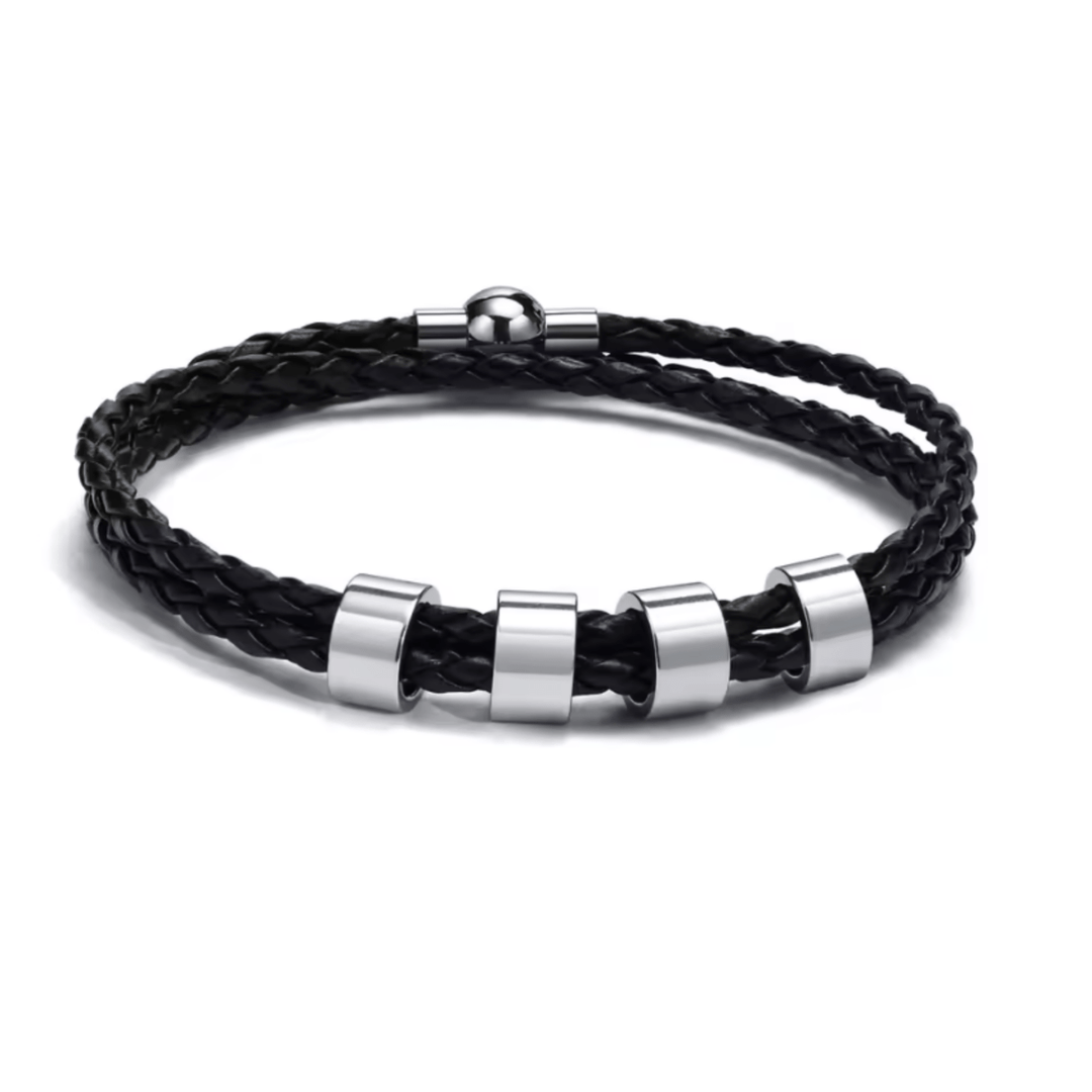 BowLift | Men's braided bracelet with personalized name beads