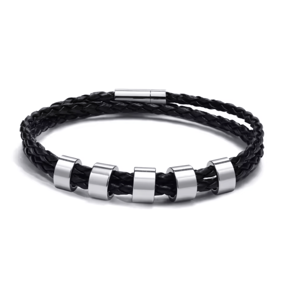 BowLift | Men's braided bracelet with personalized name beads