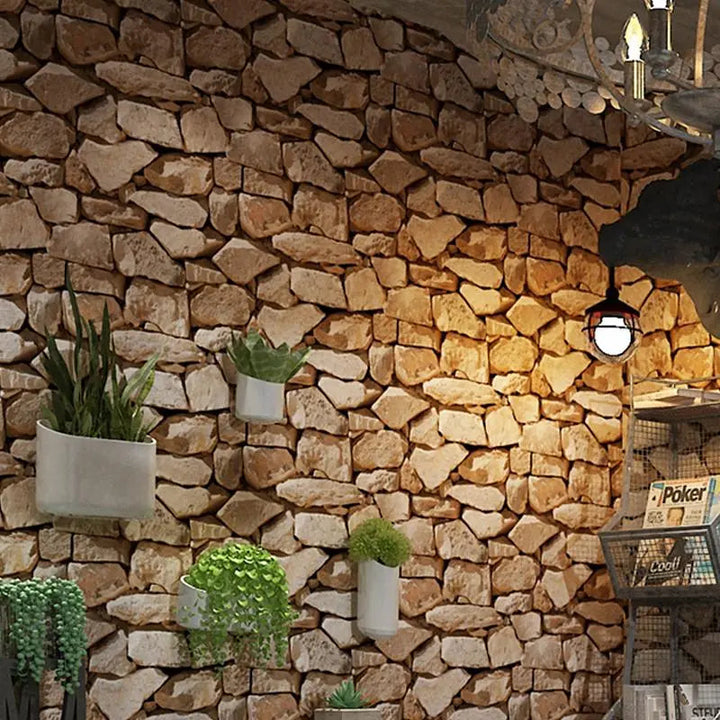 BowLift | 3D Stone Pattern Retro Wallpaper