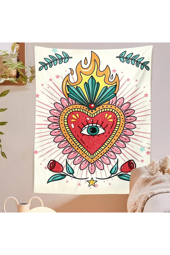 Heart Psychedelic Tapestry | Bowlift
