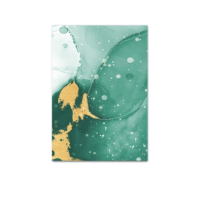 Abstract Green Golden Marble Print Wall Art Fine Art Canvas Prints Pictures For Modern Apartment Living Room Hotel Room Art Decor | Bowlift