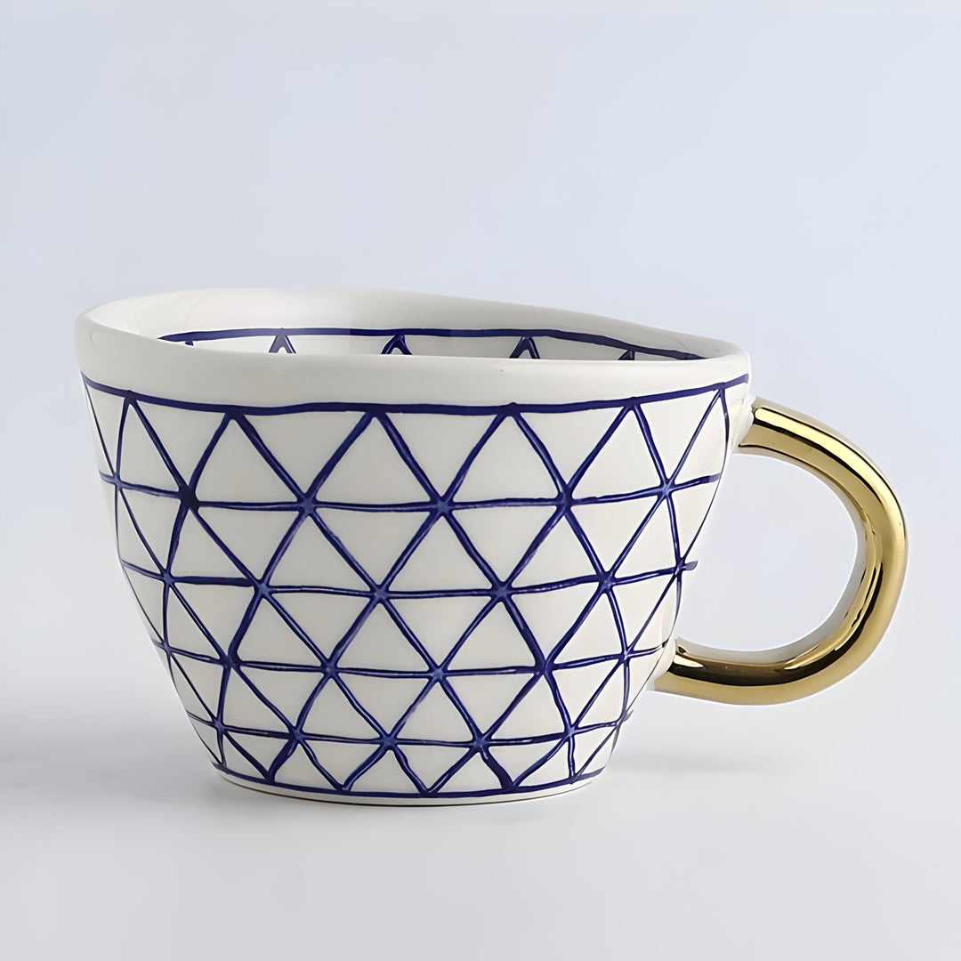 Ceramic mug with geometric design – Stylish and modern | Ideal for coffee or tea | Bowlift