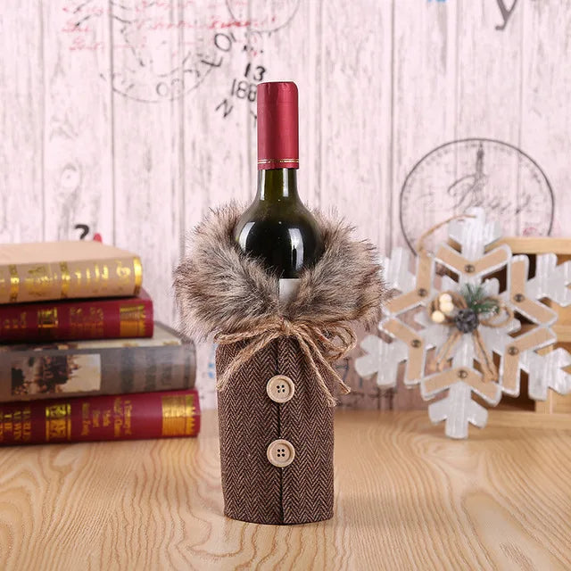BowLift | Festivora Wine Bottle Cover | Christmas Decoration 2025 | Fabric Cover for Wine & Champagne Bottles | Perfect Gift & Table Decoration for Christmas & New Year 2026