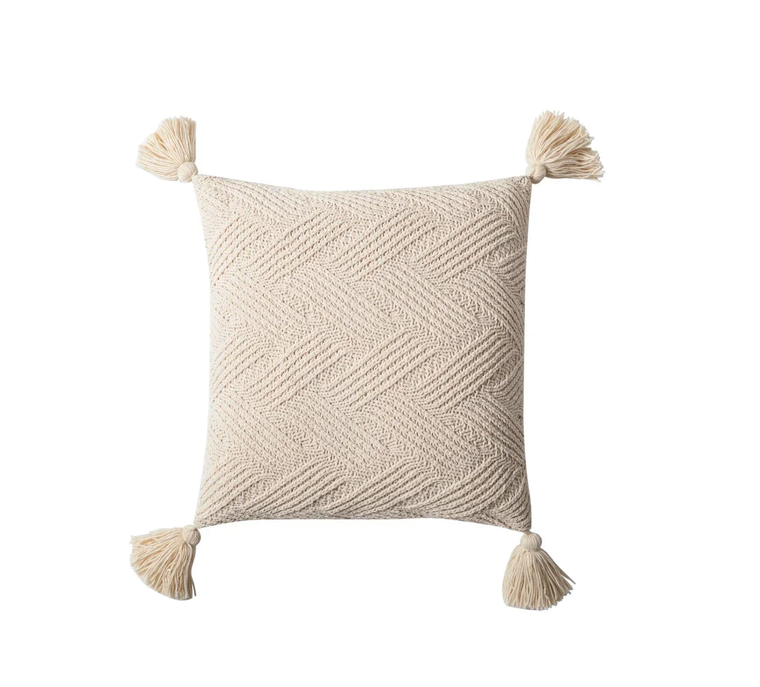 BowLift | Chic Chenille Cushion Cover with Nordic Pom Poms - Luxury Comfort