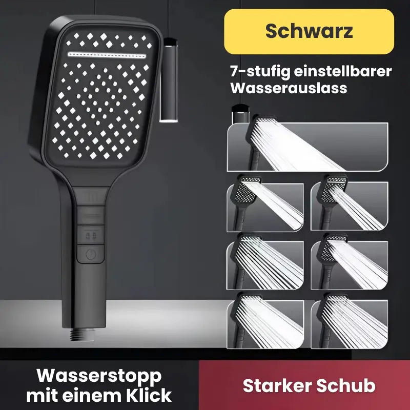 BowLift | High Pressure Shower Head with 7 Modes and Stop Button
