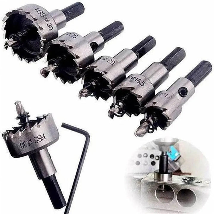 BowLift | High-Performance Carbide Core Drill Bit Set for Metal (5 Pieces)