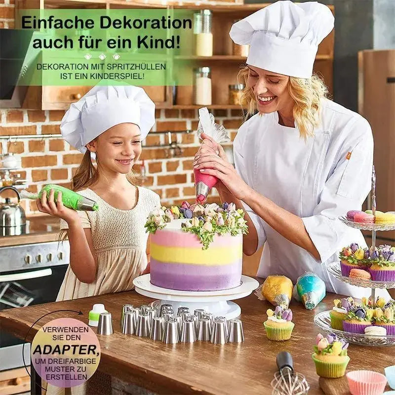 BowLift | High-Quality Cake Decoration Set With 12 Tulip Nozzles For Elegant Baking Art