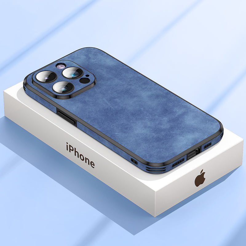 BowLift | High-quality leather iPhone case with shockproof camera protection cover bag | MagSafe case for Apple iPhone 15/14/13 Pro Max Plus | Armor cover phone case