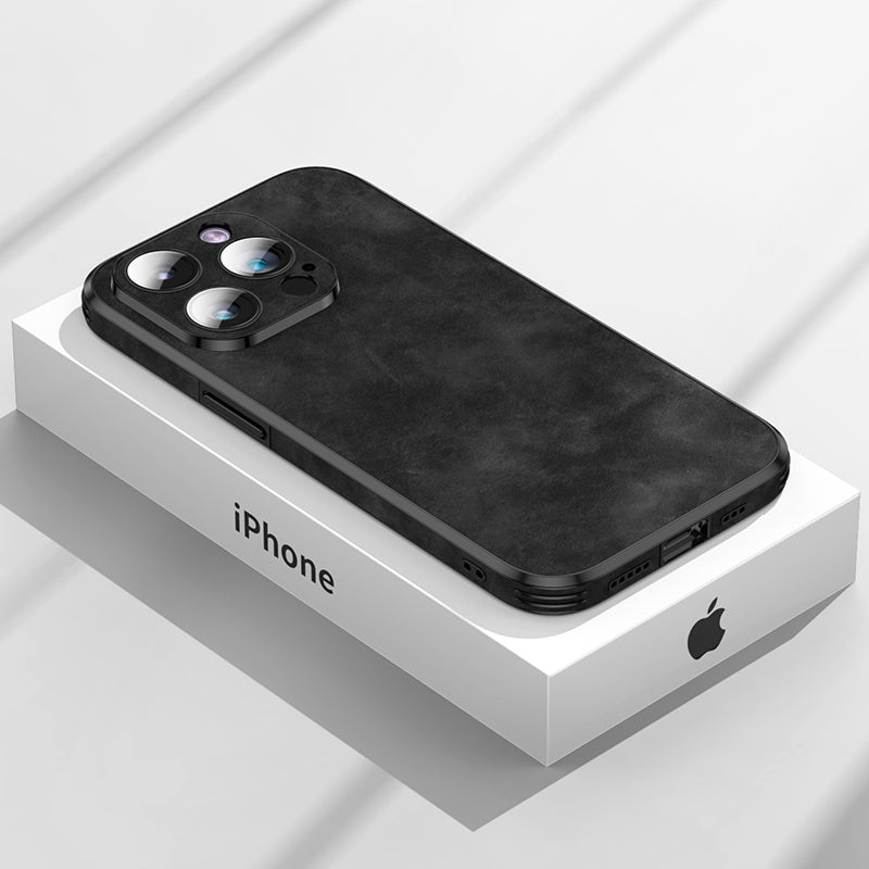 BowLift | High-quality leather iPhone case with shockproof camera protection cover bag | MagSafe case for Apple iPhone 15/14/13 Pro Max Plus | Armor cover phone case