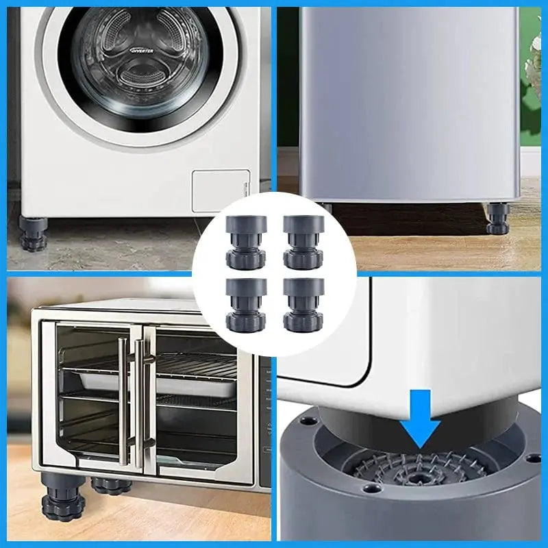 BowLift | Height Adjustable Washing Machine Feet – up to 94% less vibrations (Set of 4)