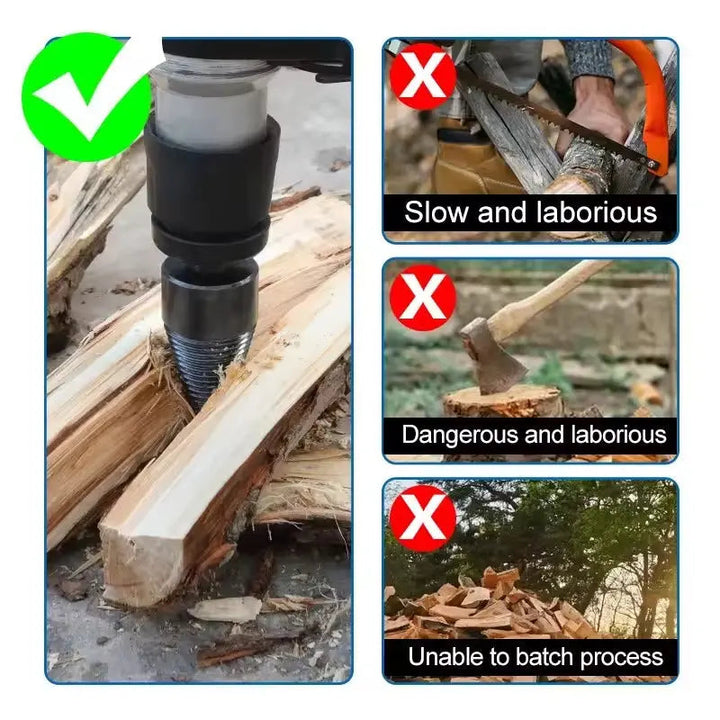 BowLift | Wood drill attachment – Efficient splitting attachment for firewood quickly and easily