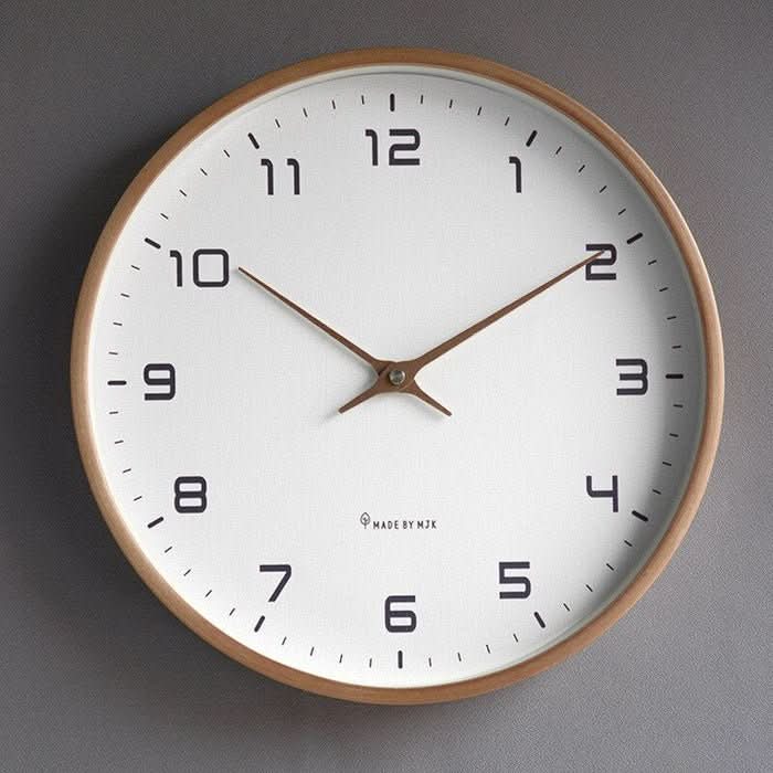 BowLift | Modern Solid Wood Wall Clock in Brown & Cream