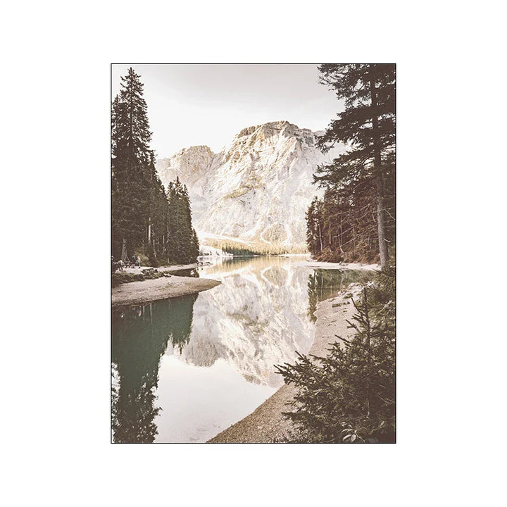 Home Sweet Home Rustic Woodland Forest Lake Landscape Gallery Wall Art Fine Art Canvas Prints Pictures Of Calm For Living Room Decor | Bowlift