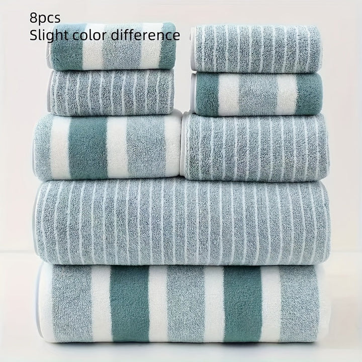 BowLift | VeluSoft 8-Piece Coral Fleece Bath Towel Set