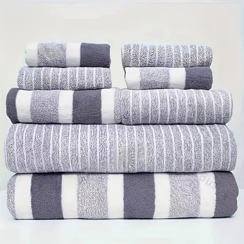 BowLift | VeluSoft 8-Piece Coral Fleece Bath Towel Set