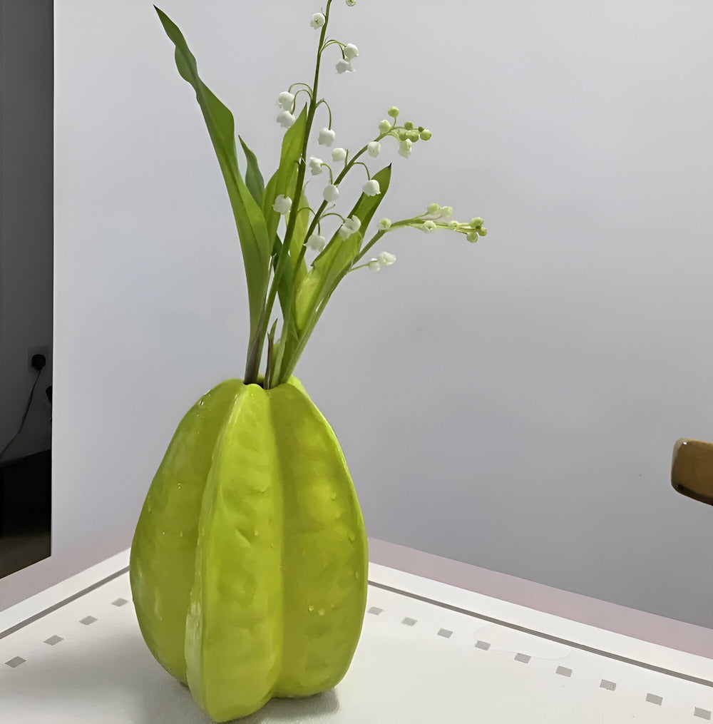 BowLift | Artisanal Ceramic Flower Vase in Starfruit Shape