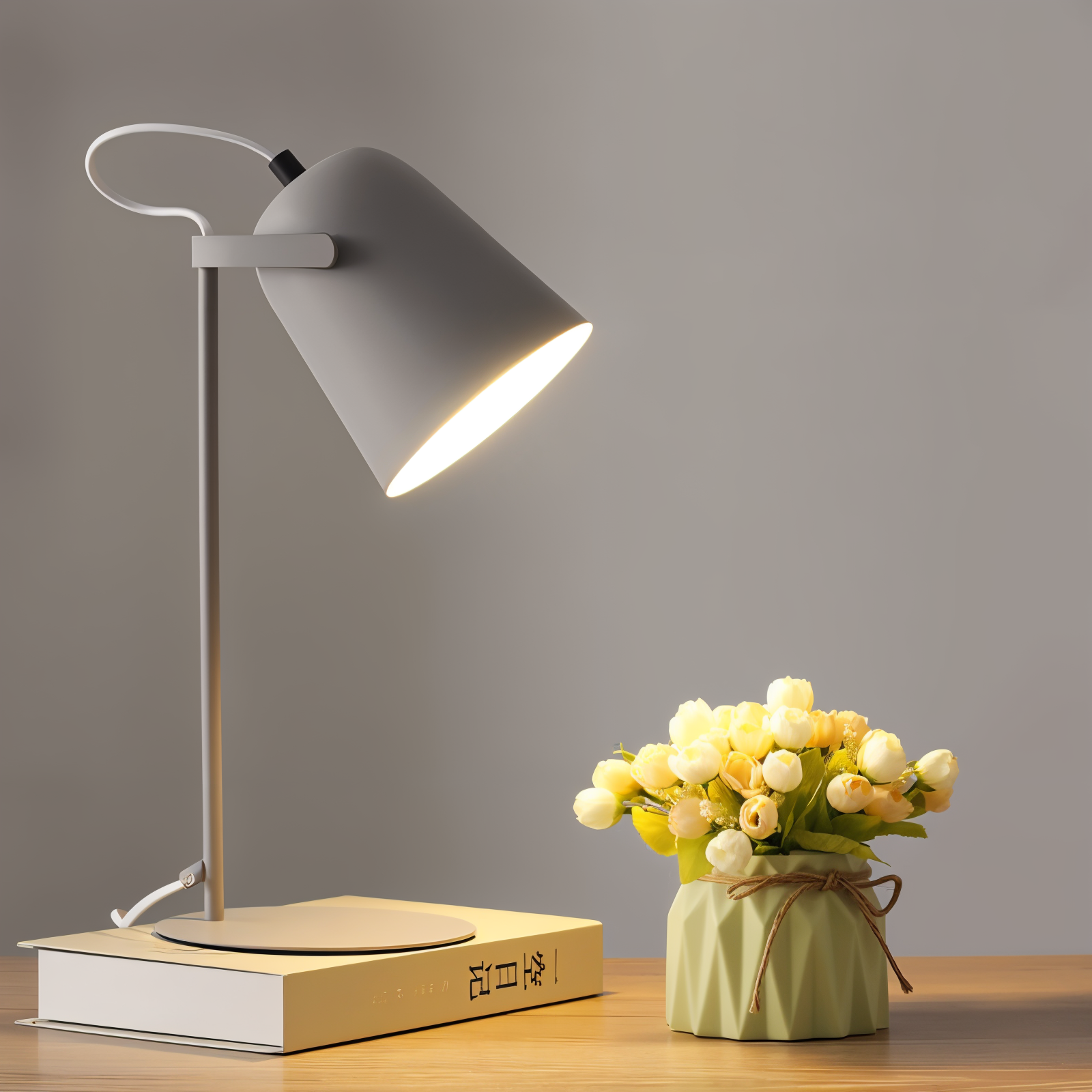 BowLift | Macaron Table Lamp - Nordic Yellow Desk Lamp - Adjustable Lamp