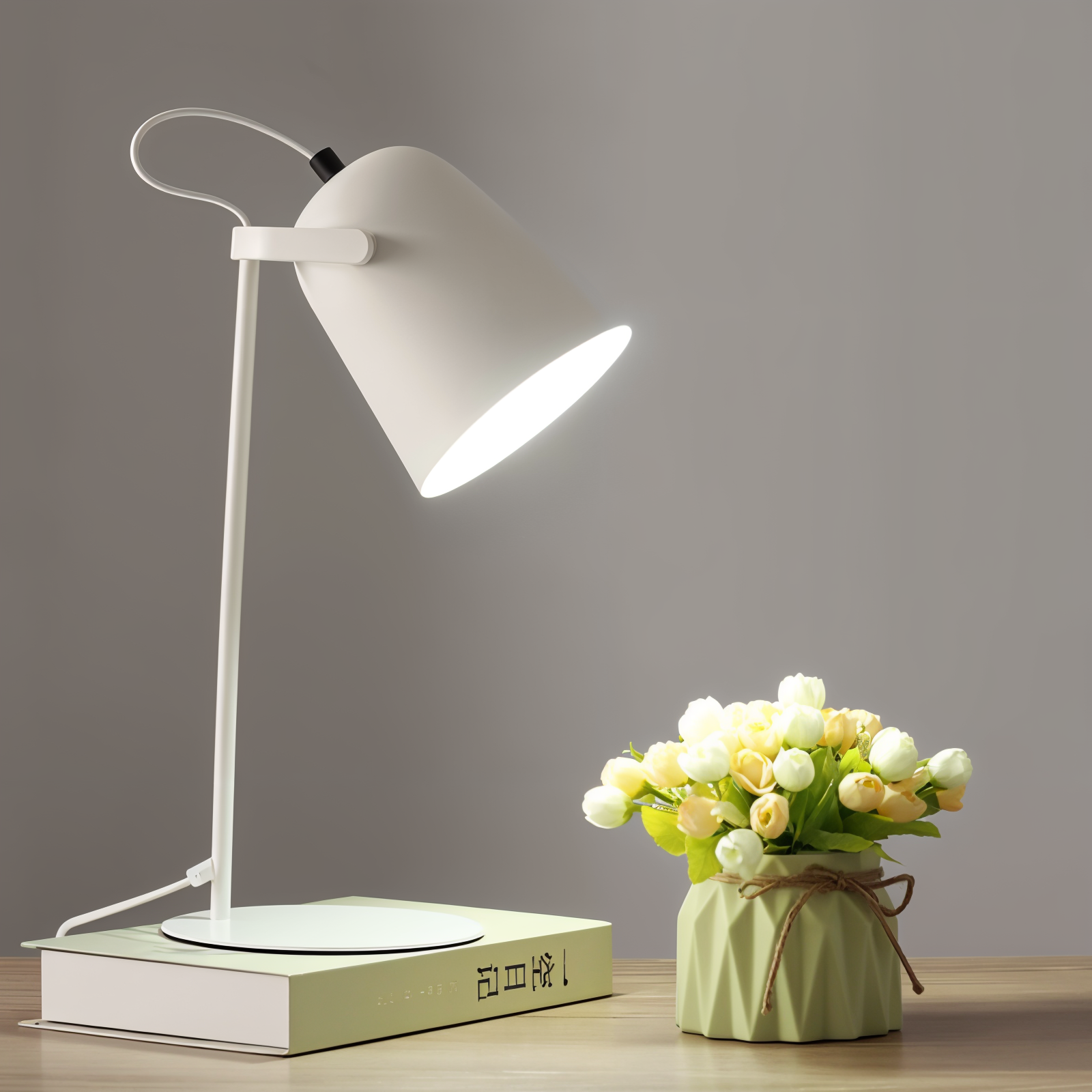 BowLift | Macaron Table Lamp - Nordic Yellow Desk Lamp - Adjustable Lamp