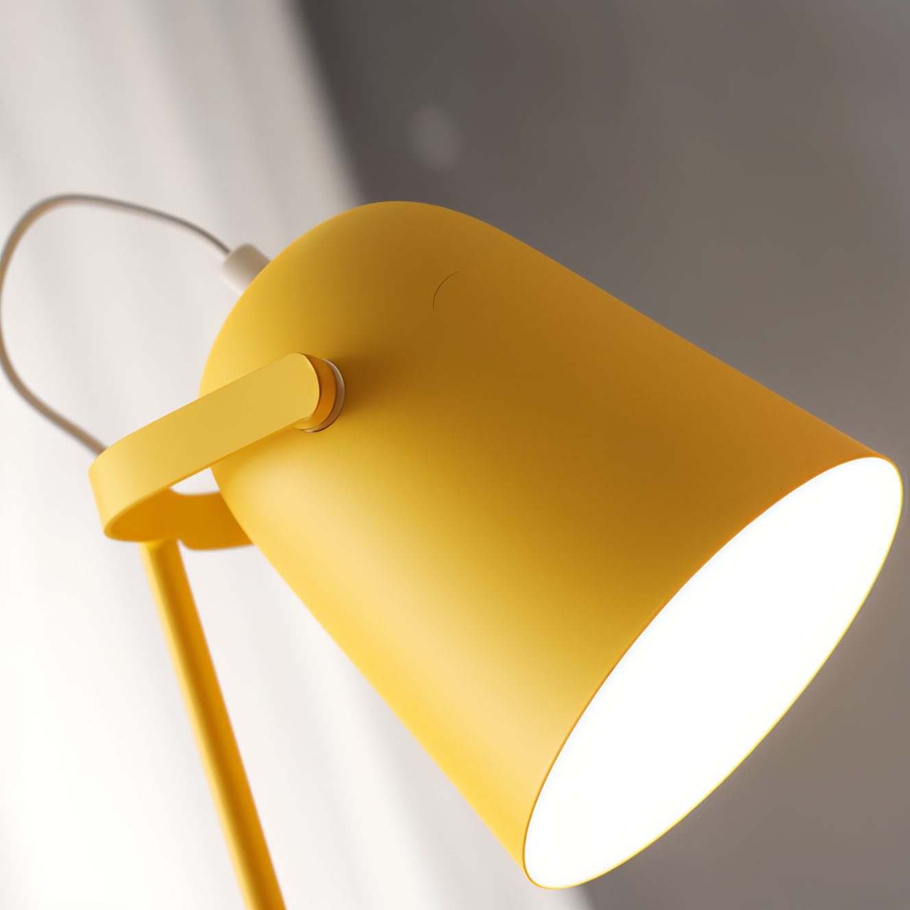 BowLift | Macaron Table Lamp - Nordic Yellow Desk Lamp - Adjustable Lamp