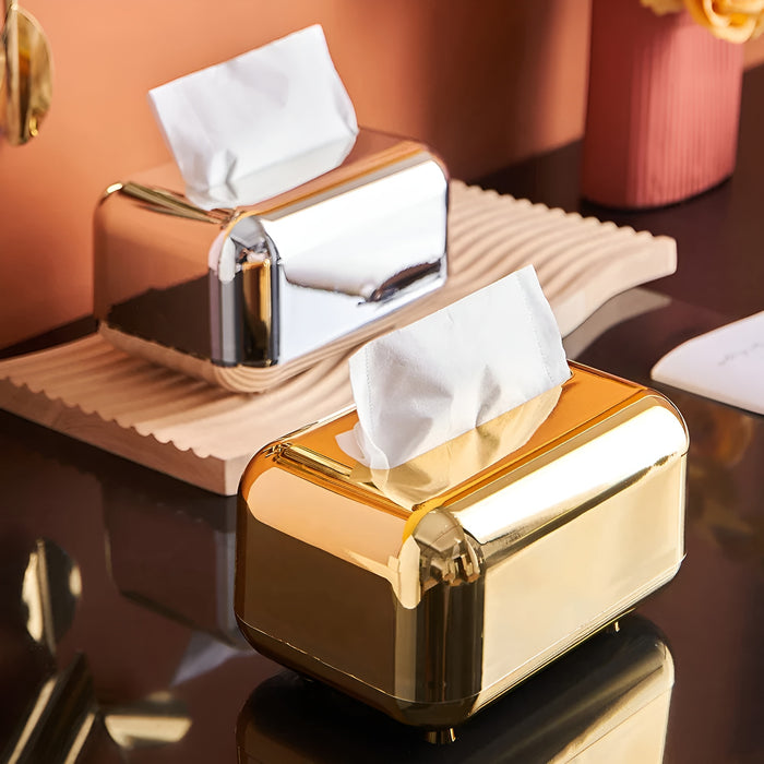 BowLift | Luxurell Tissue Box | Mirror-Gold Finish | High Gloss Design | Stylish & Neat