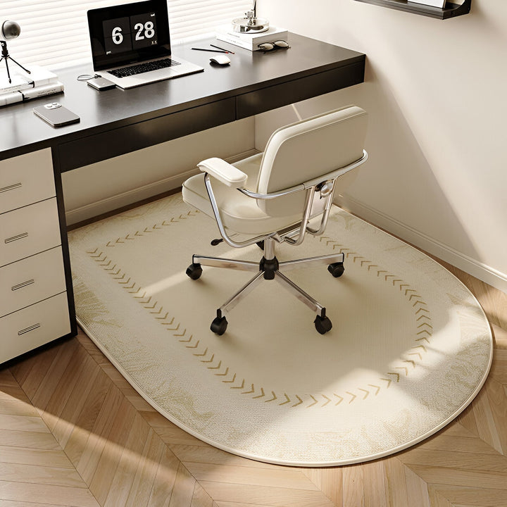BowLift | ComfiOval Rug Beige – Non-slip Velour Rug, 60x90 to 180x250 cm