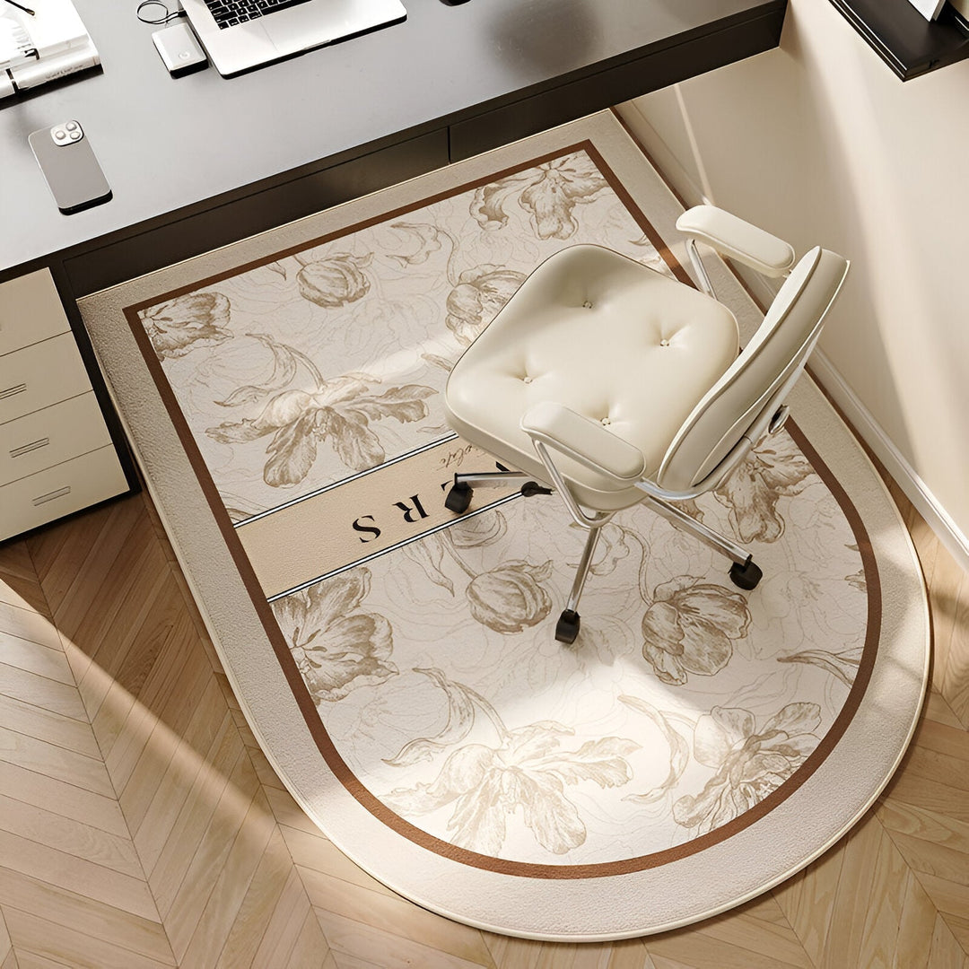 BowLift | ComfiOval Rug Beige – Non-slip Velour Rug, 60x90 to 180x250 cm
