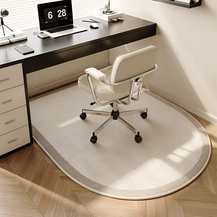 BowLift | ComfiOval Rug Beige – Non-slip Velour Rug, 60x90 to 180x250 cm
