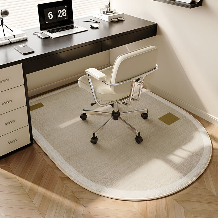 BowLift | ComfiOval Rug Beige – Non-slip Velour Rug, 60x90 to 180x250 cm
