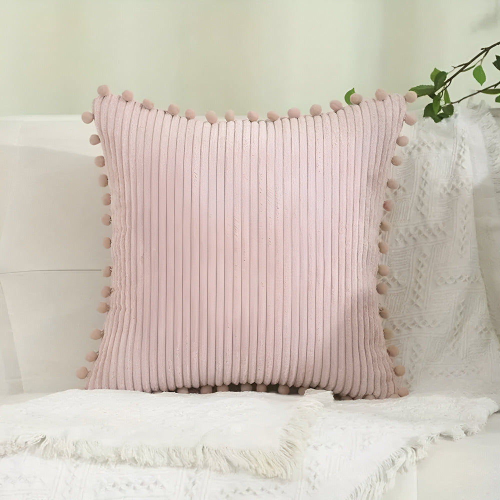BowLift | Cotton Cushion Cover with Pom Poms