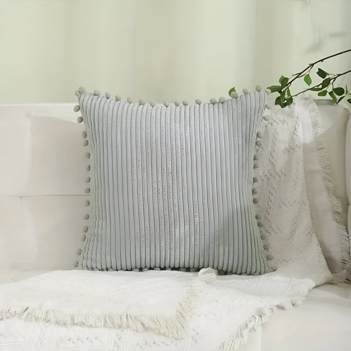 BowLift | Cotton Cushion Cover with Pom Poms