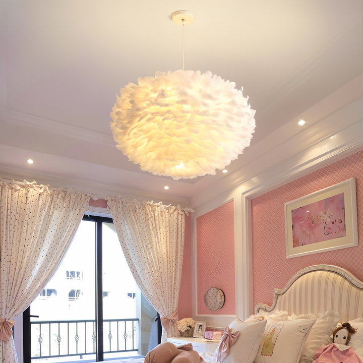 BowLift | Dreamcatcher Feather Chandelier - Handmade, adjustable pendant light