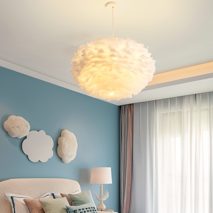 BowLift | Dreamcatcher Feather Chandelier - Handmade, adjustable pendant light
