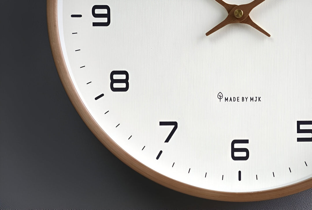 BowLift | Scandinavian Wooden Wall Clock Minimalist Design for Living Room, Office and Kitchen