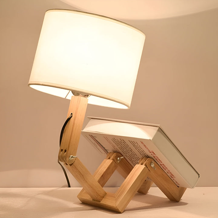 Flexible Robot Desk Lamp Made of Solid Wood – LumoBot | Bowlift