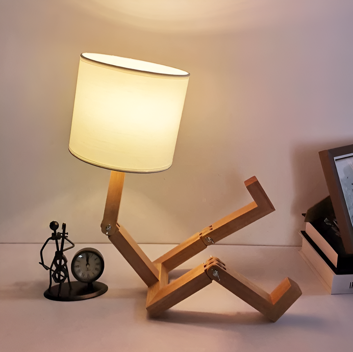 Flexible Robot Desk Lamp Made of Solid Wood – LumoBot | Bowlift