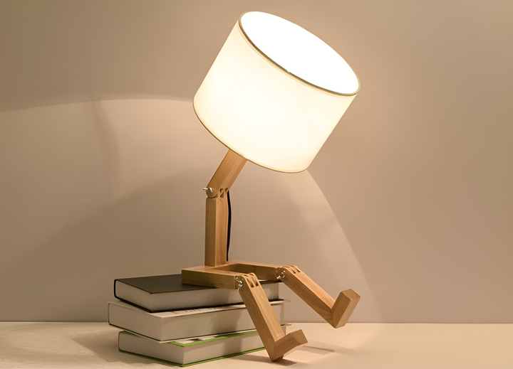 Flexible Robot Desk Lamp Made of Solid Wood – LumoBot | Bowlift