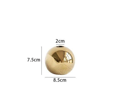 BowLift | Ceramic vase Aurelia Gold | Round shape with gloss finish | Timelessly elegant & versatile | For flowers & decor