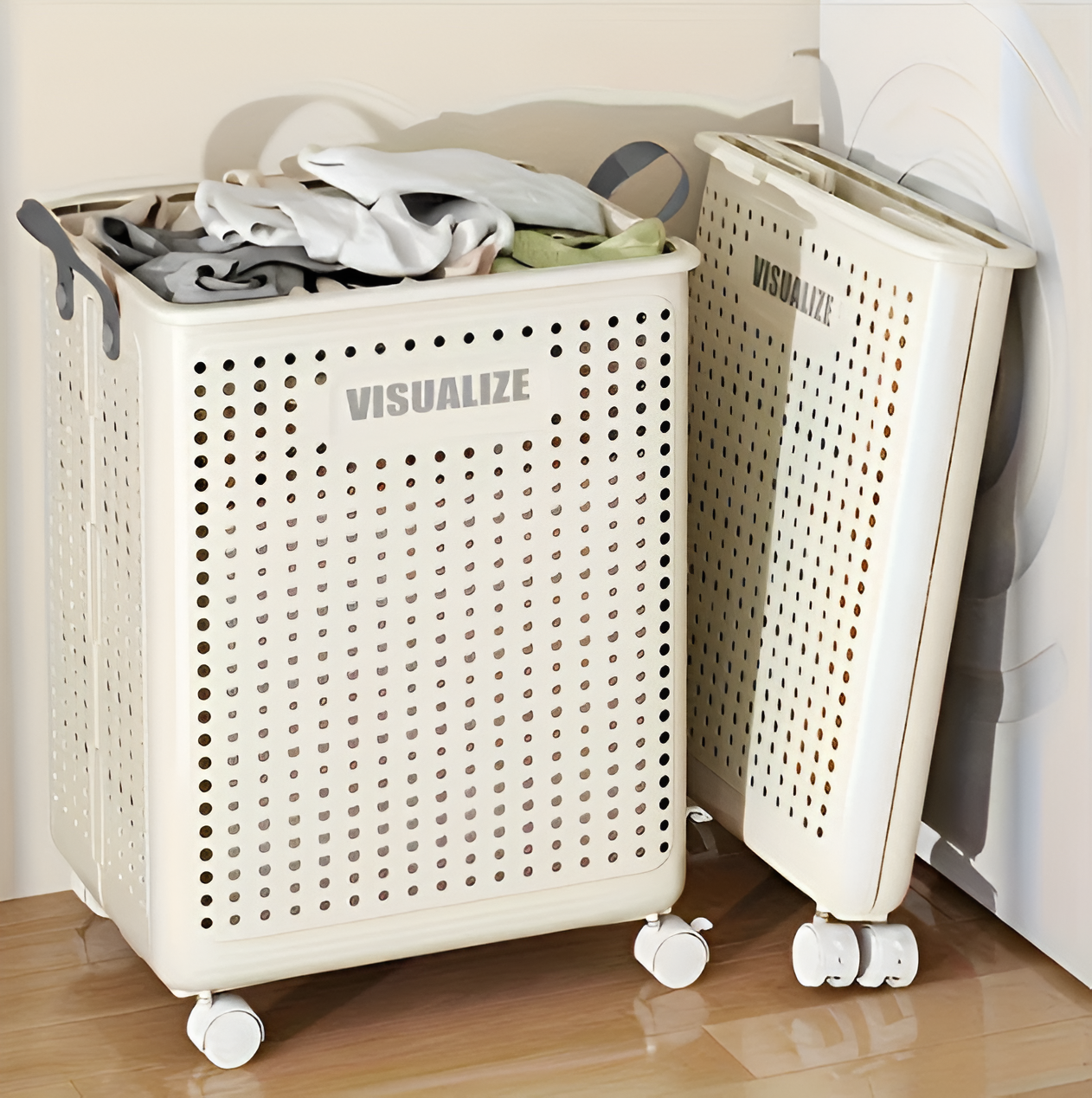 BowLift | FoldaRoll Collapsible Laundry Basket – Wheeled Rolling Hamper