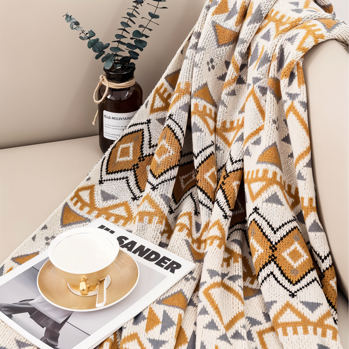 BowLift | VIVIDLOOM – Geometric Boho Fleece Blanket