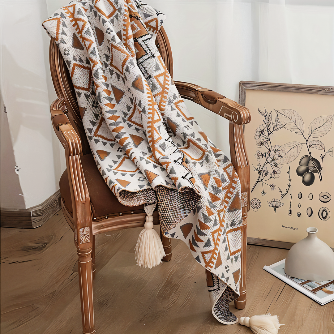 BowLift | VIVIDLOOM – Geometric Boho Fleece Blanket