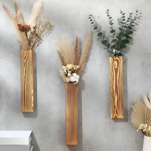 BowLift | Wooden Wall Vase Rectangular Plant Shelf 30 cm