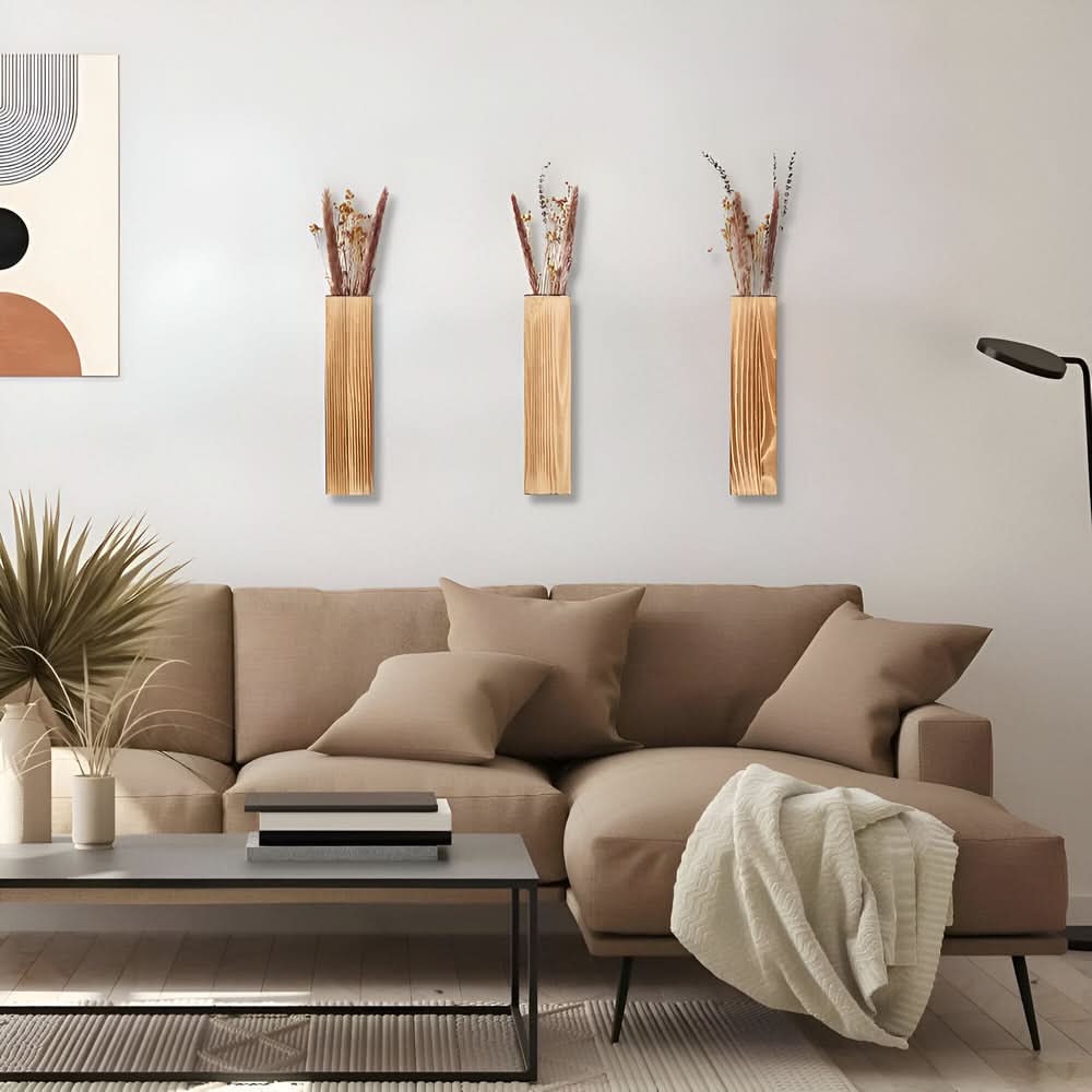 BowLift | Wooden Wall Vase Rectangular Plant Shelf 30 cm