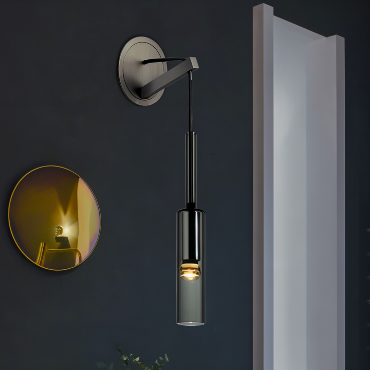 Minimalist Wall Lamp with Smoke Glass – Orvane | Bowlift