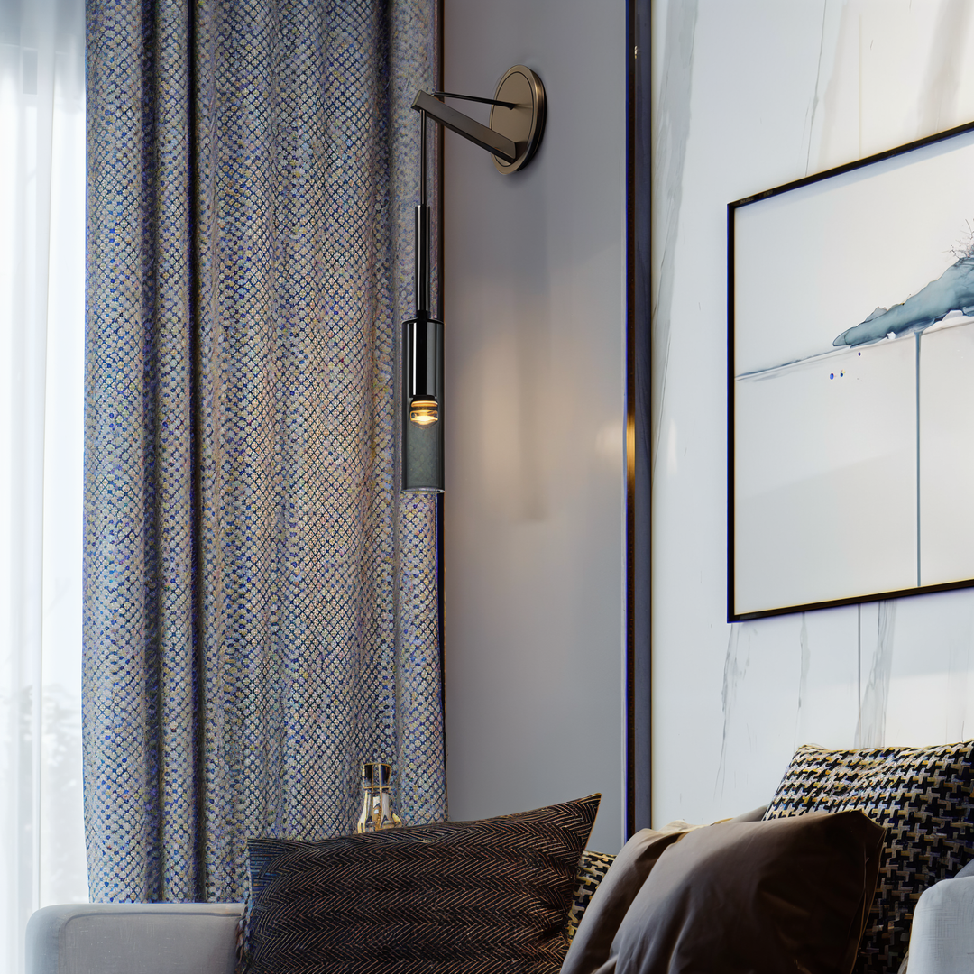 Minimalist Wall Lamp with Smoke Glass – Orvane | Bowlift